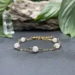 bracelet anthéa quartz rose or