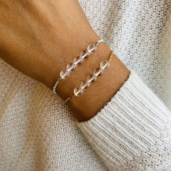 bracelet pentaperle porté quartz
