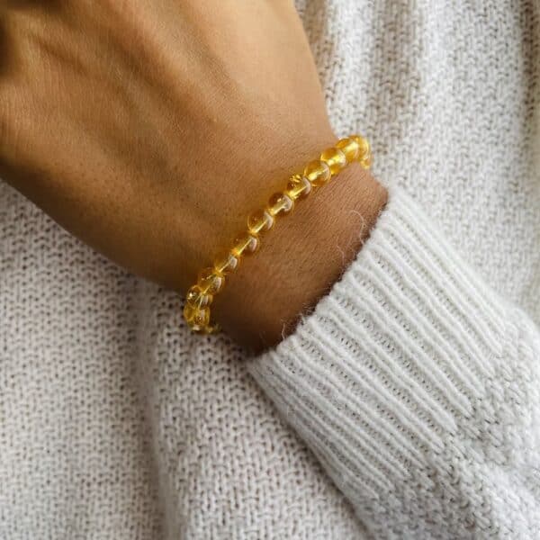 Bracelet Elastic'perles poignet citrine