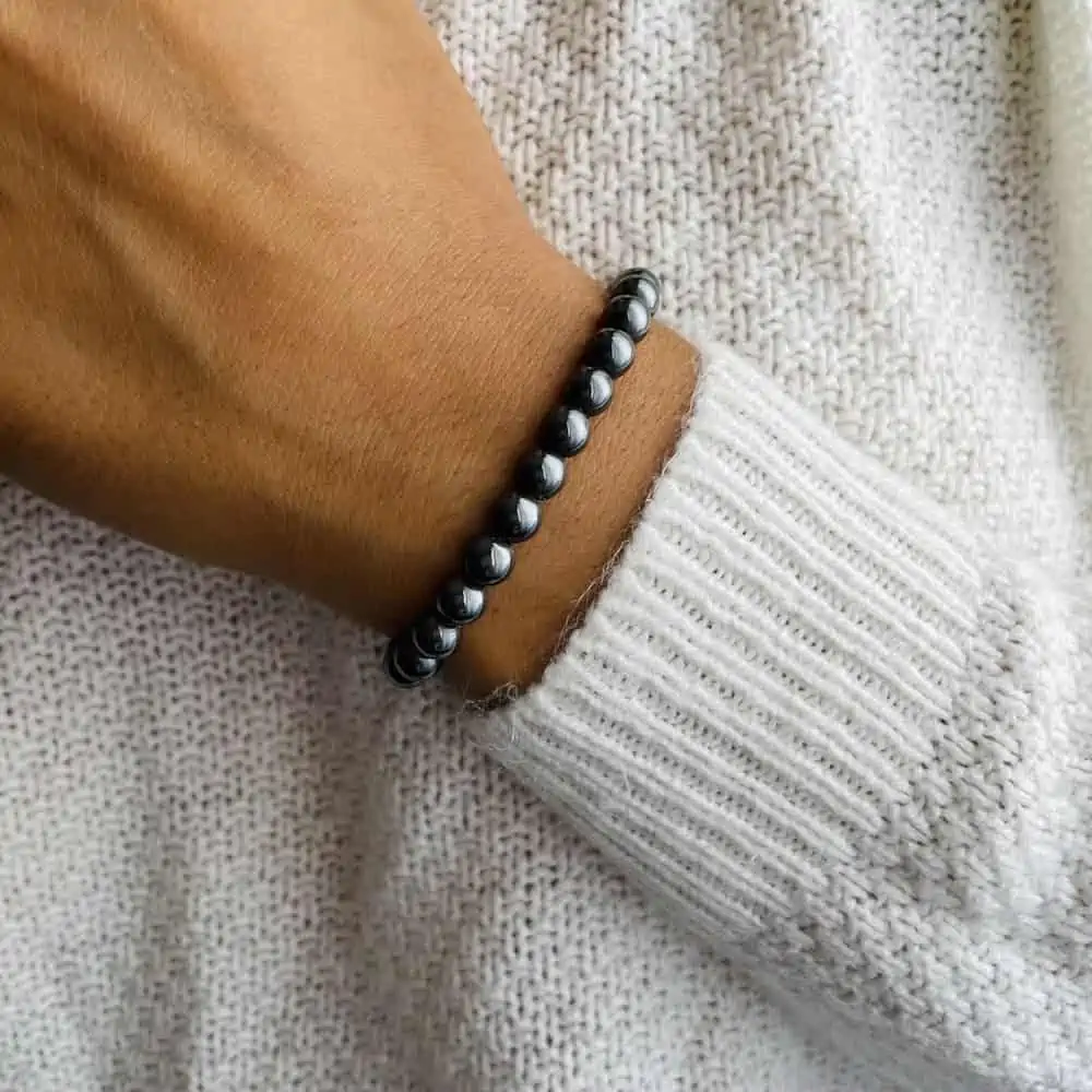 Bracelet Elastic'perles poignet hématite