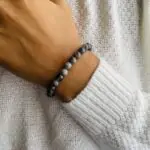 Bracelet Elastic'perles poignet labradorite