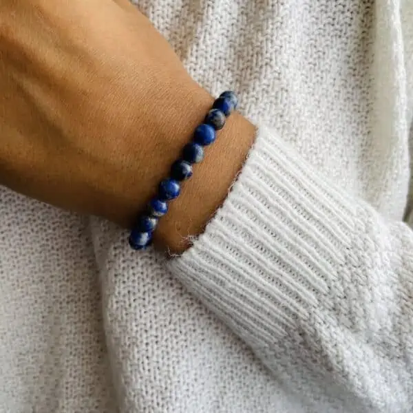 Bracelet Elastic'perles poignet lapis lazuli
