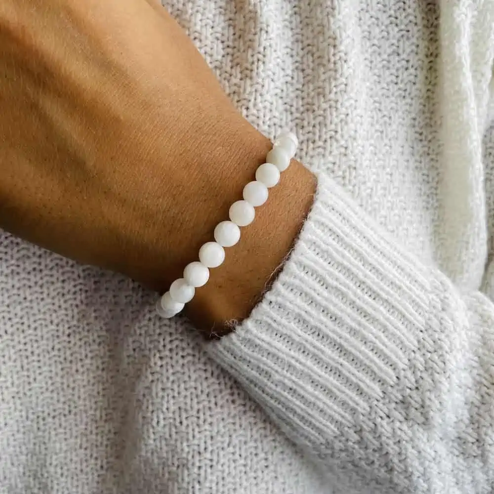 Bracelet Elastic'perles poignet pierre de lune