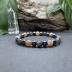 Breacelet Elastic'perles fond noir bonheur