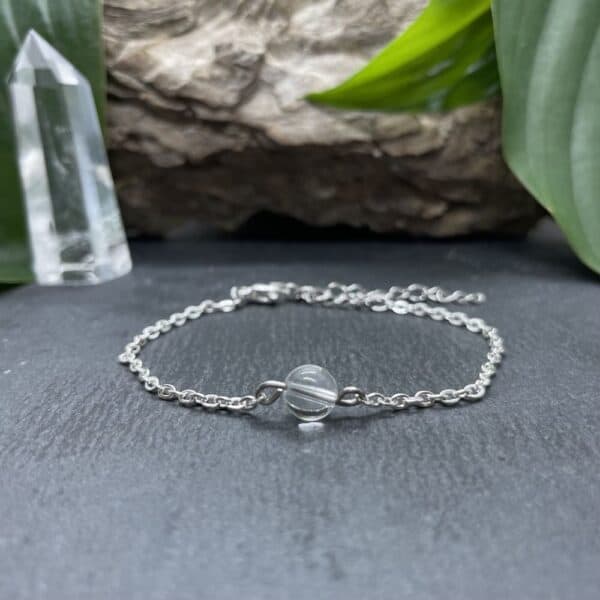 bracelet uniperle porté argent quartz