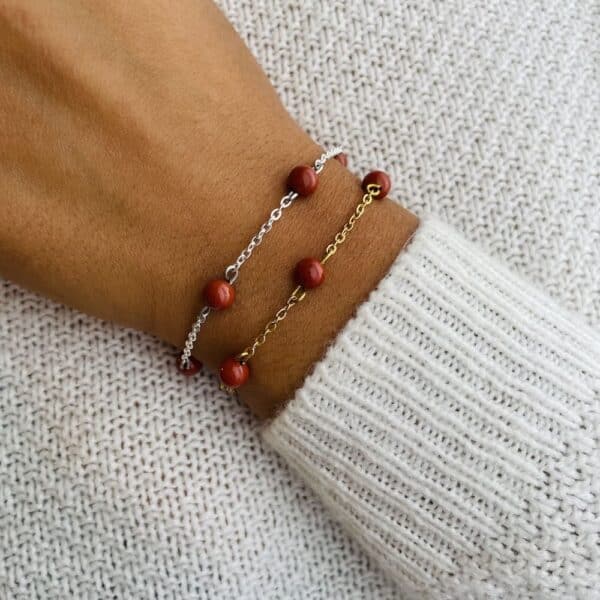 bracelet anthéa jaspe rouge 6mm