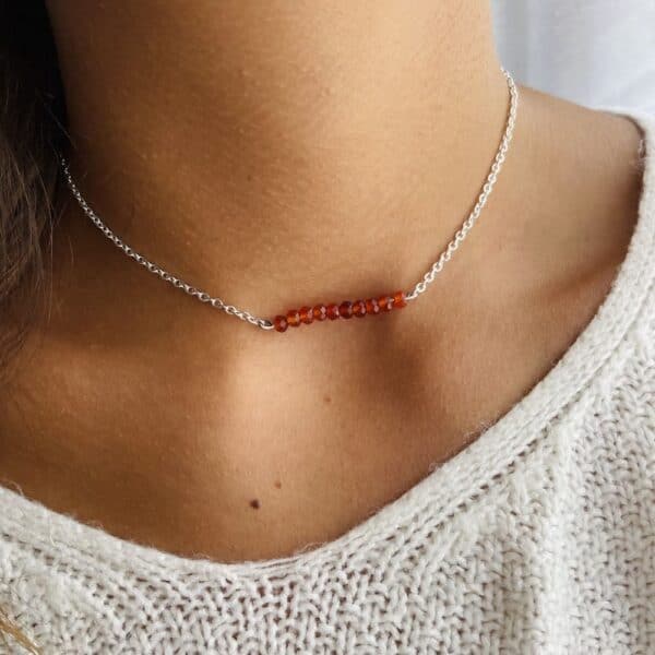 collier agate rouge