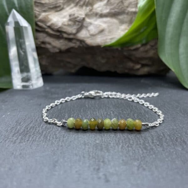 opal verte fond noir argent