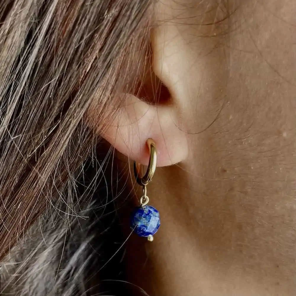 Boucles d'oreilles Lapis-Lazuli à facettes
